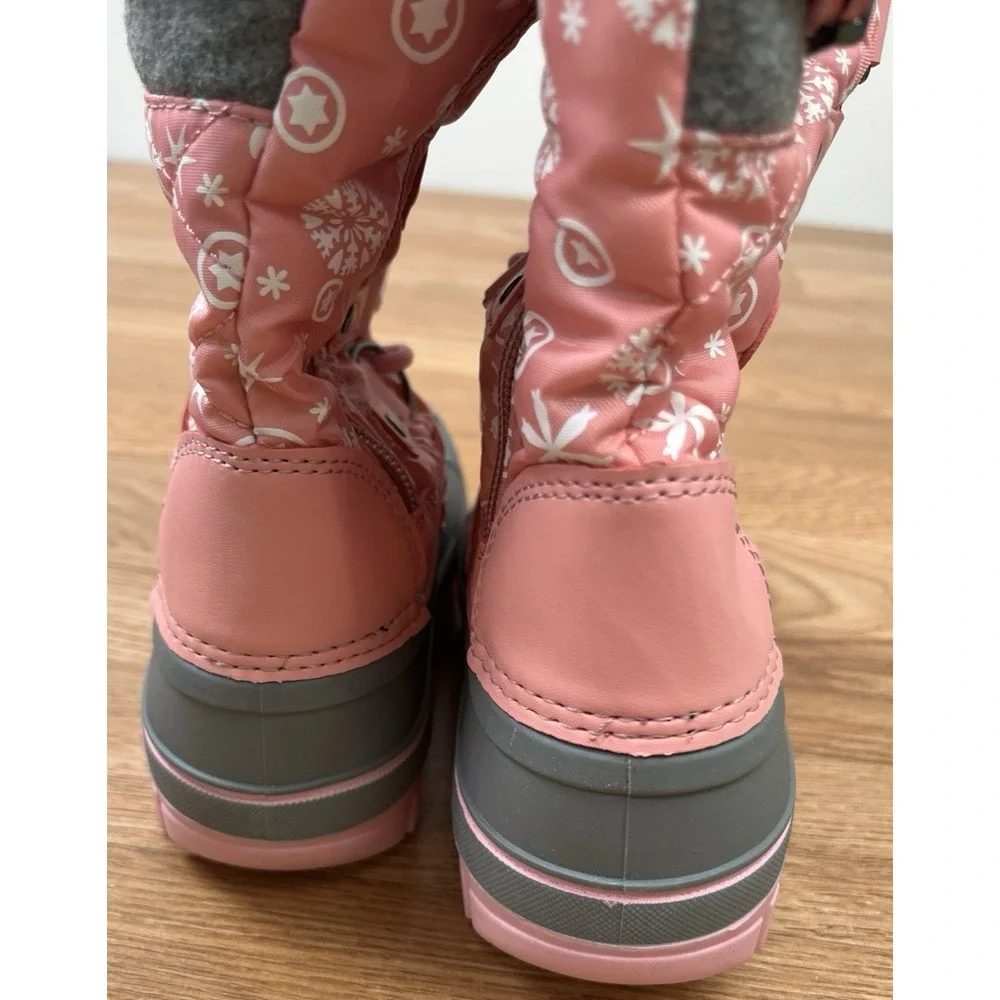 Dream Pairs Kriver Youth Girls Snow Boots Pink Toddler Size 11 Insulated NEW